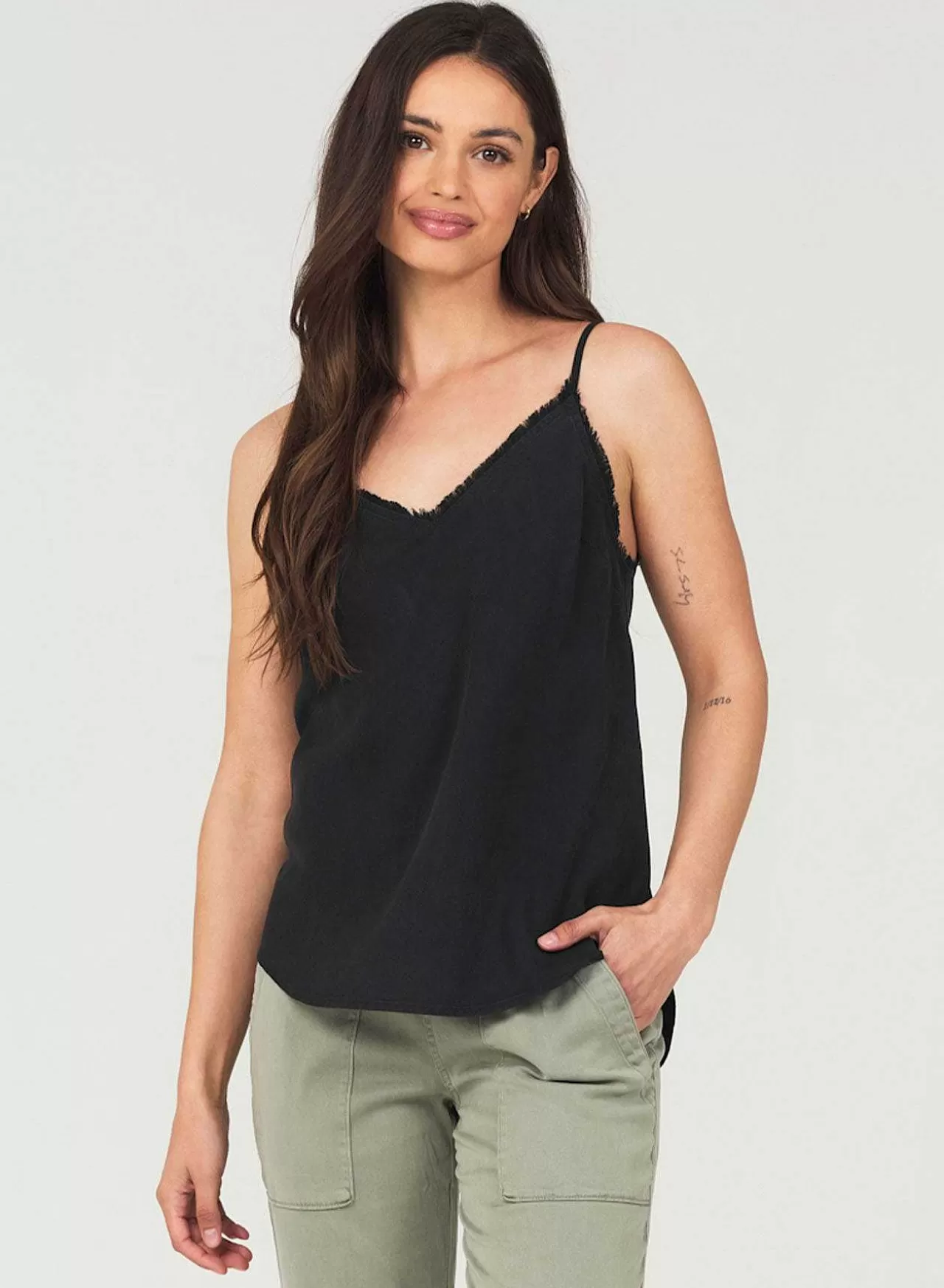 Gerafeld Tencel Cami - Vintage Zwart>Bella Dahl Flash Sale