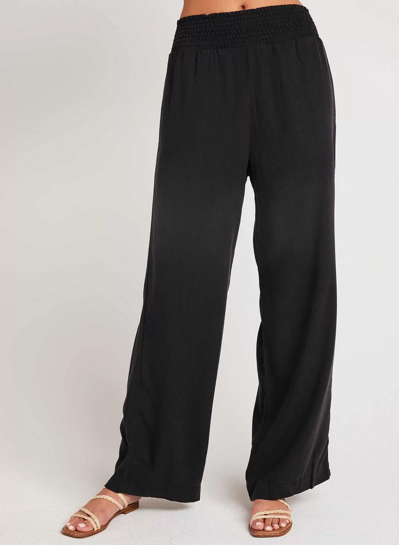 Gesmokte Taille Met Wijde Pijpen - Vintage Zwart>Bella Dahl Best