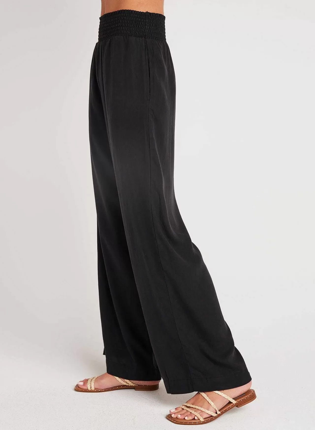 Gesmokte Taille Met Wijde Pijpen - Vintage Zwart>Bella Dahl Best
