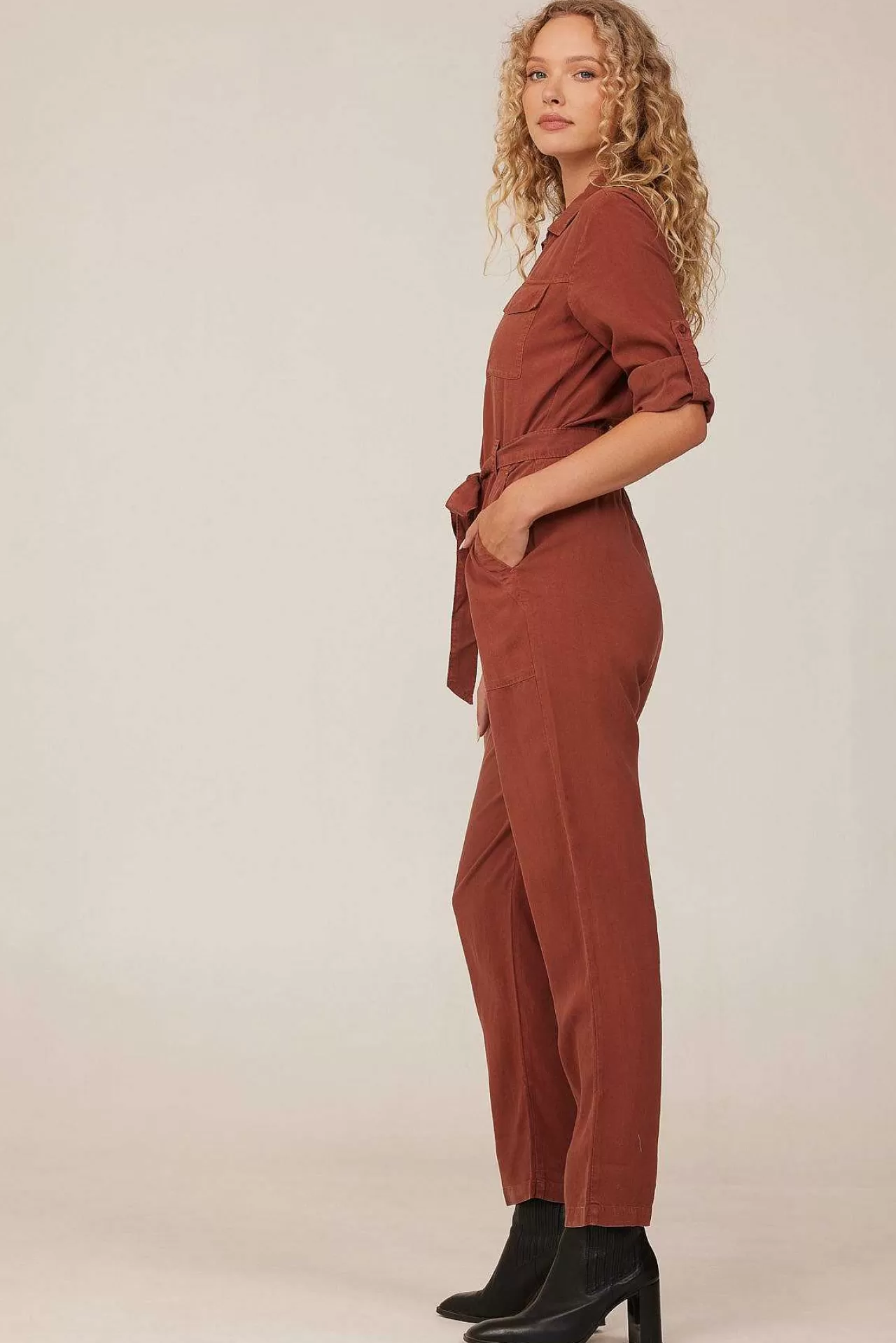 Jumpsuit Met Lange Mouwen En Ritssluiting Aan De Voorkant - Herfst Amber>Bella Dahl Best