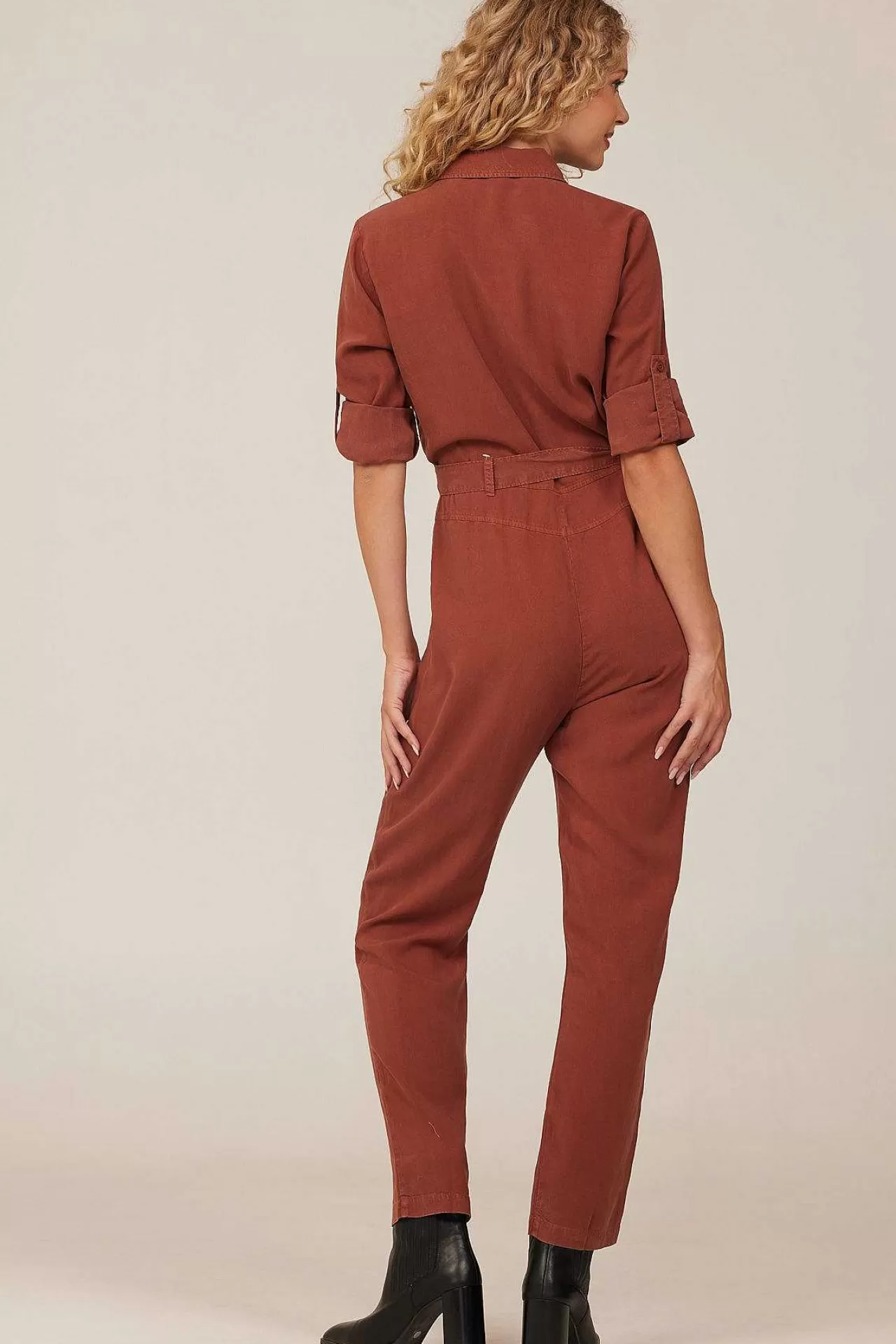 Jumpsuit Met Lange Mouwen En Ritssluiting Aan De Voorkant - Herfst Amber>Bella Dahl Best