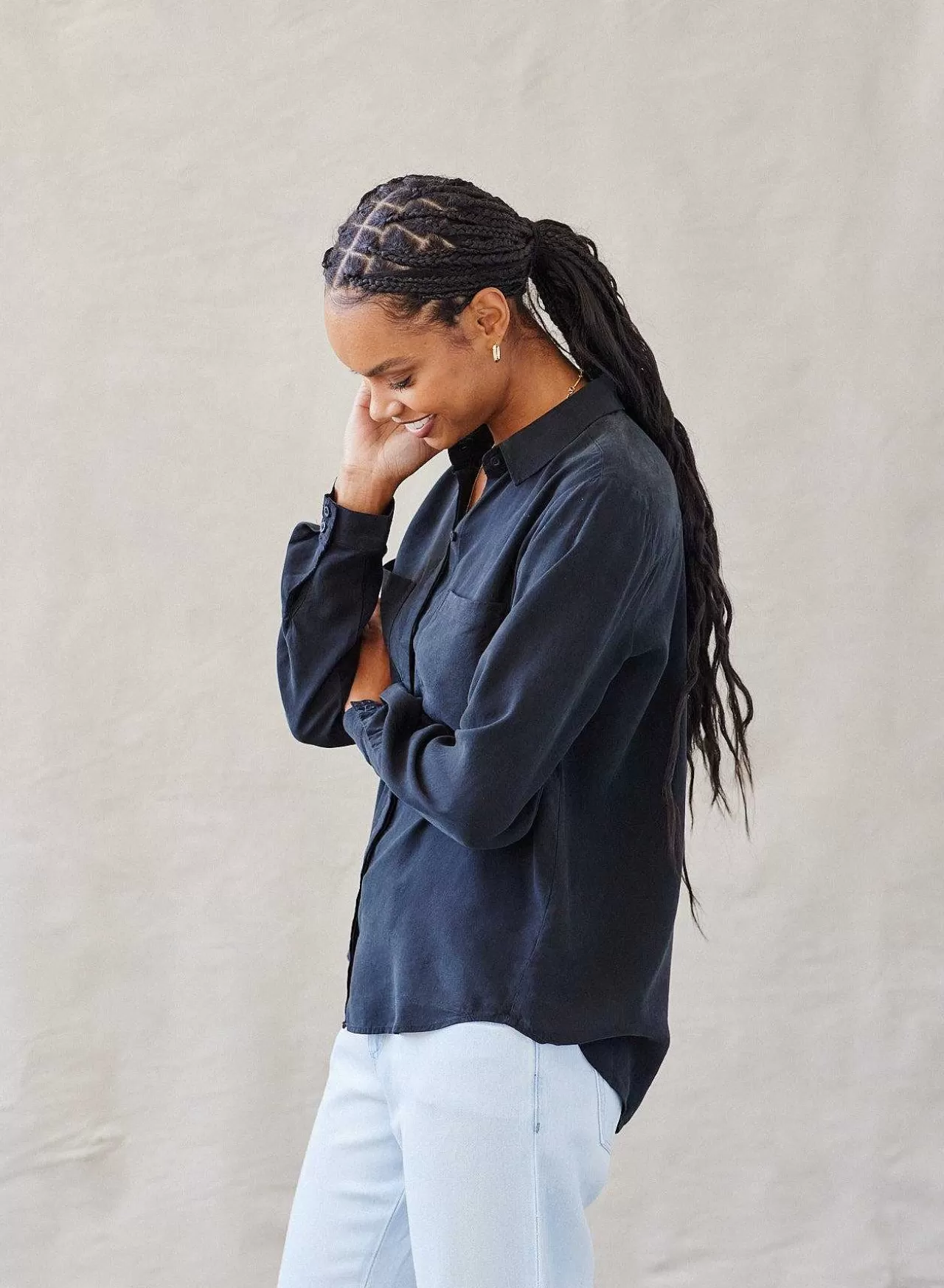 Klassieke Button-Down Met Twee Zakken - Vintage Zwart>Bella Dahl Hot
