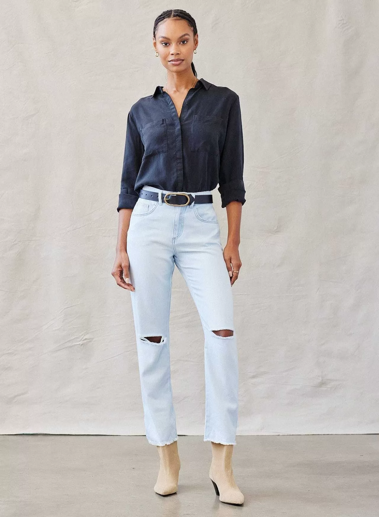 Klassieke Button-Down Met Twee Zakken - Vintage Zwart>Bella Dahl Hot