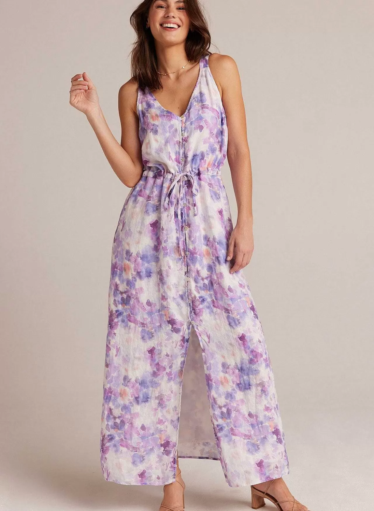 Linnen Jurk Met Knopen Aan De Voorkant - Iris Bloemenprint>Bella Dahl Online