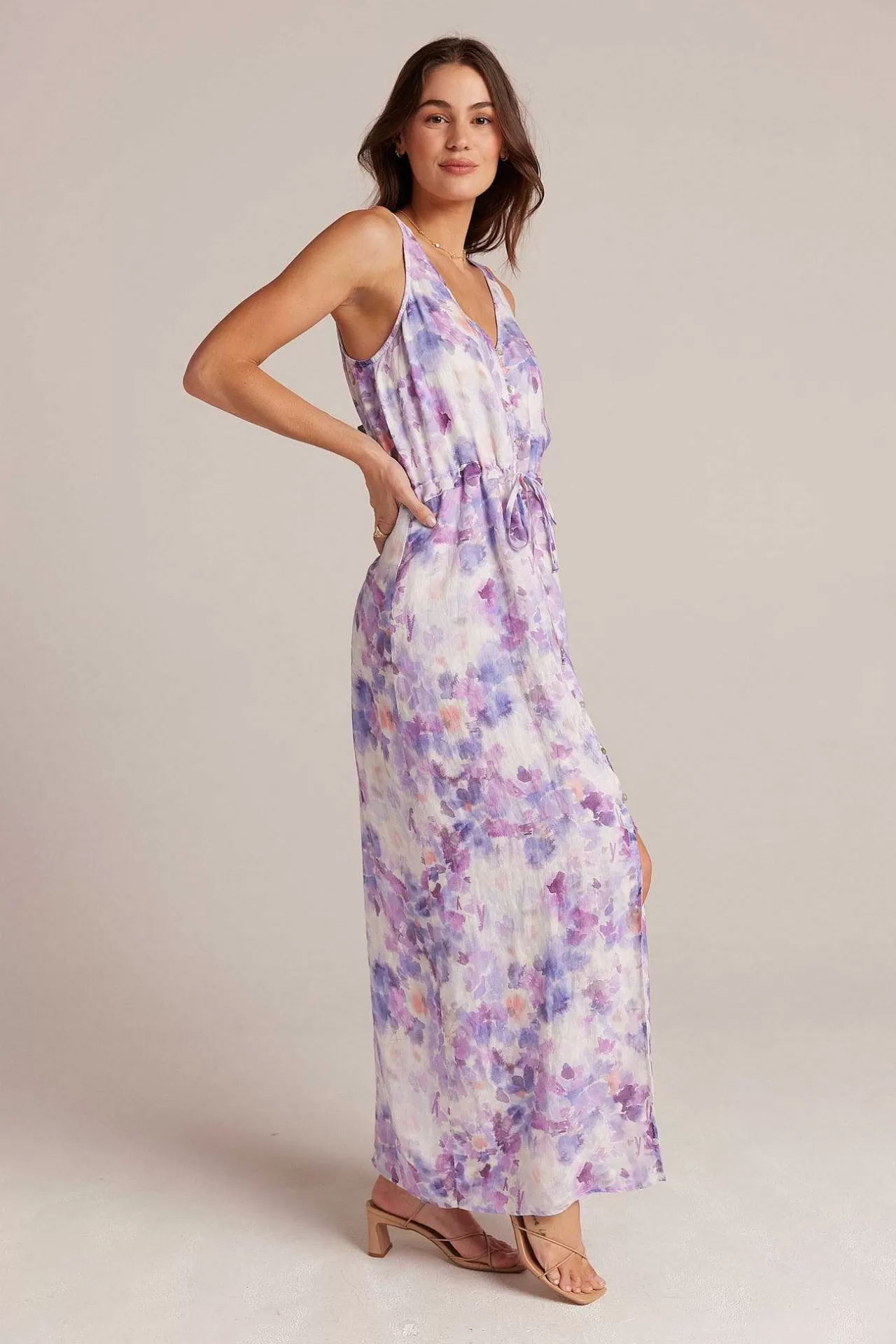 Linnen Jurk Met Knopen Aan De Voorkant - Iris Bloemenprint>Bella Dahl Online