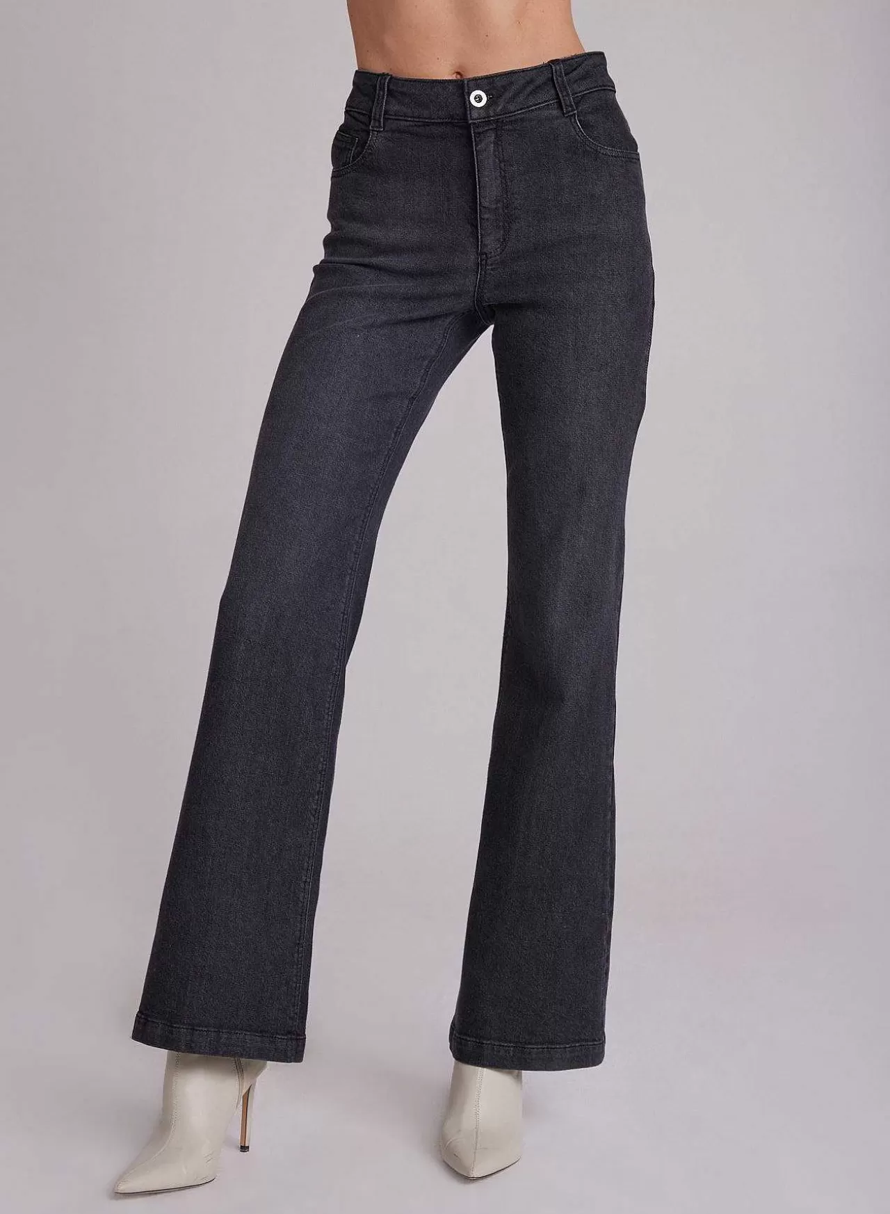 Milla Vintage Flare Jean - Zilverkleurige Stalen Wassing>Bella Dahl Store