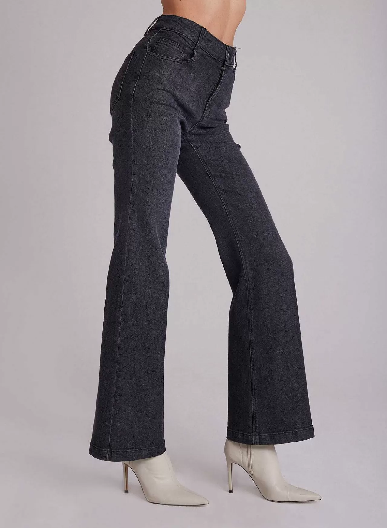 Milla Vintage Flare Jean - Zilverkleurige Stalen Wassing>Bella Dahl Store