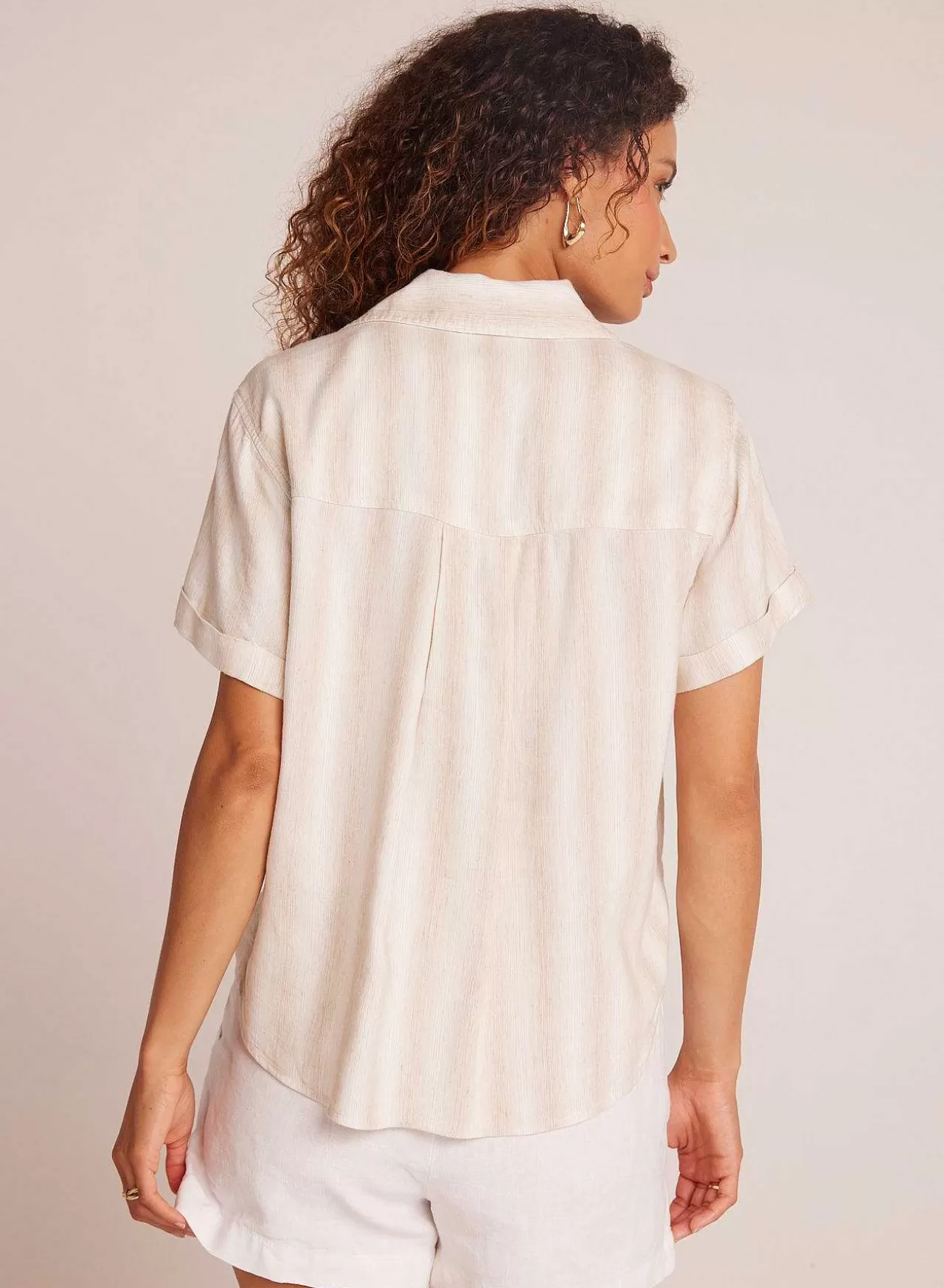 Overhemd Met Korte Mouwen En Manchetten - Playa Sand Stripe>Bella Dahl Discount