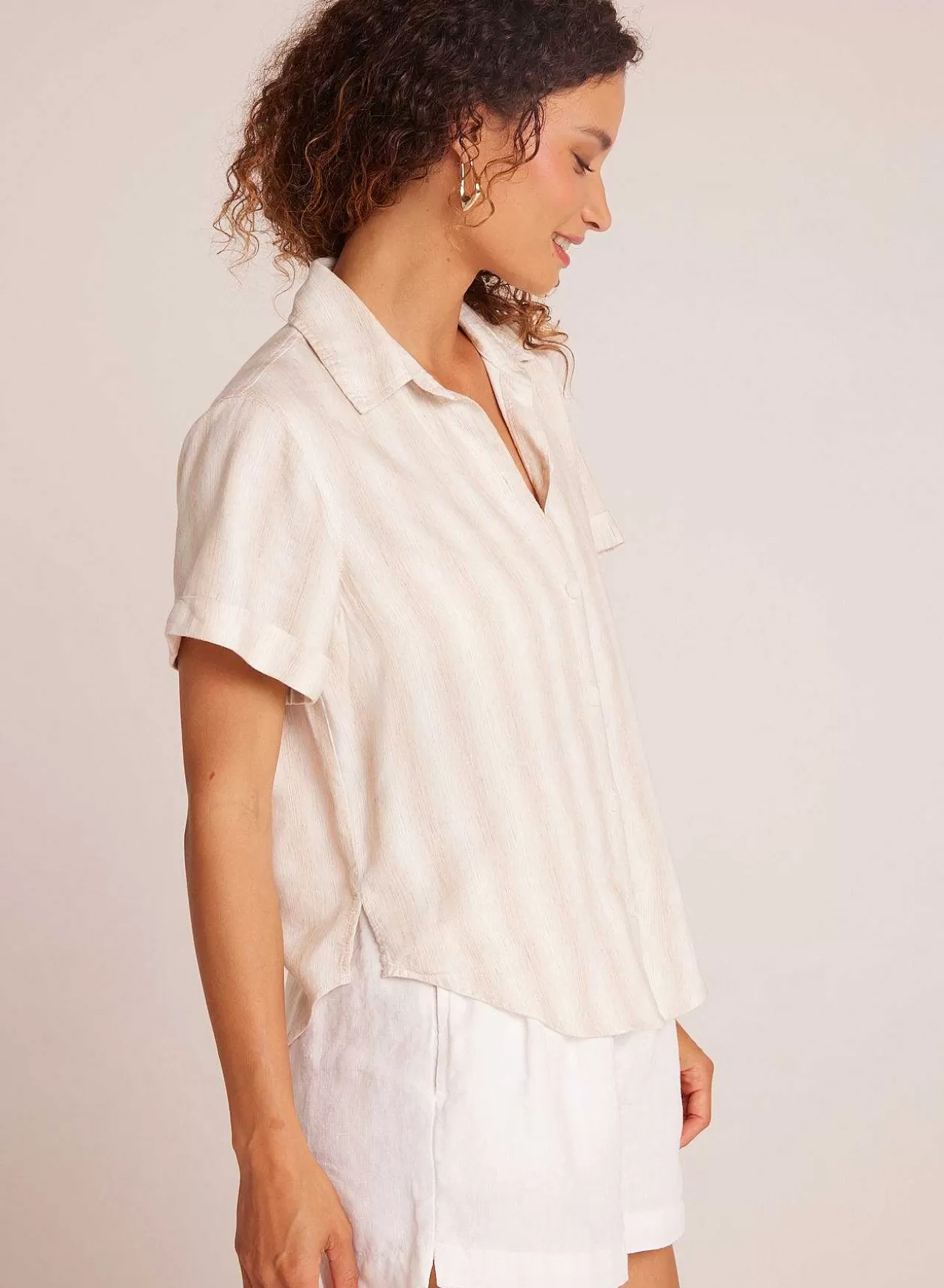 Overhemd Met Korte Mouwen En Manchetten - Playa Sand Stripe>Bella Dahl Discount