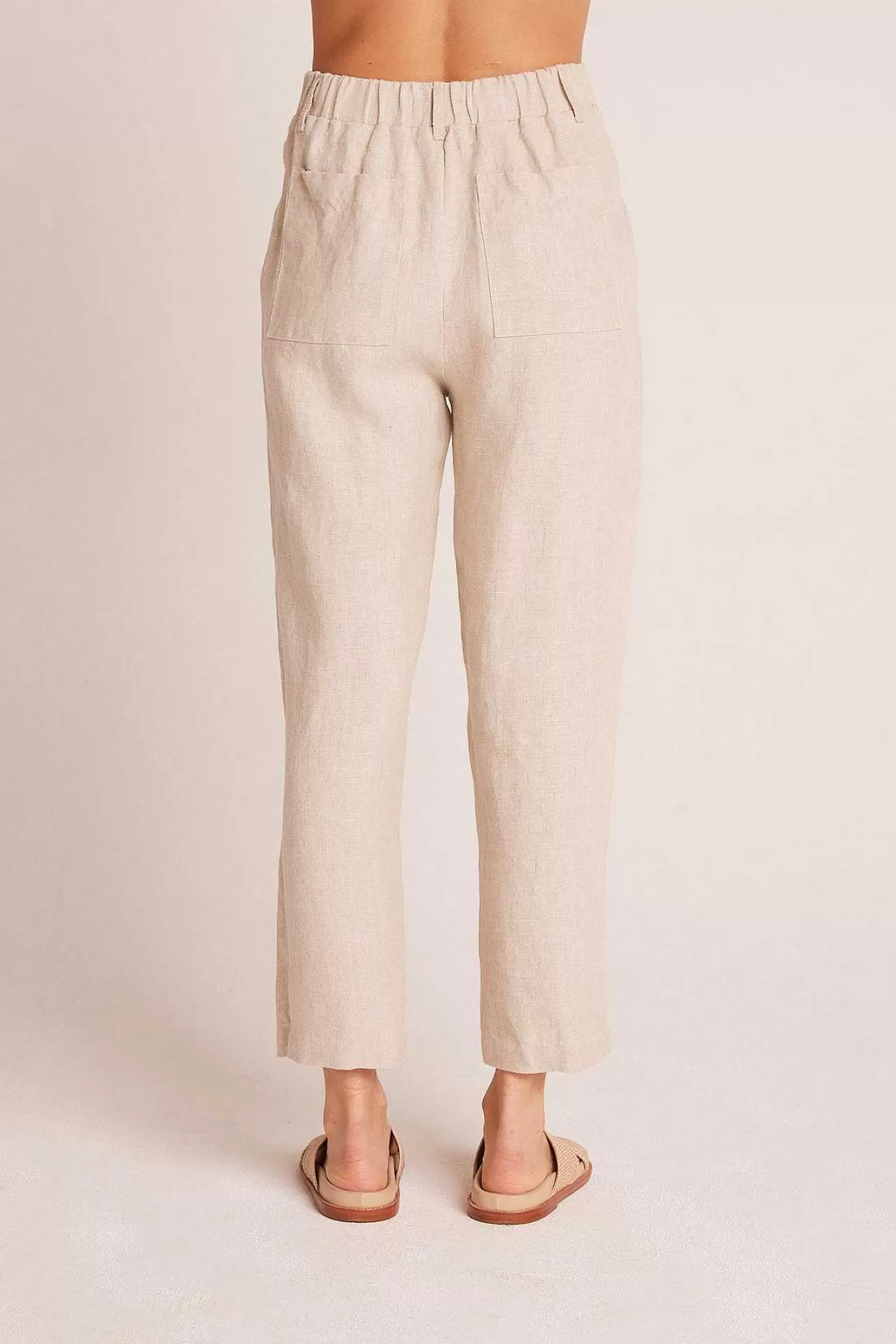 Relaxte Broek Met Plooien Aan De Voorkant - Linnen Zand>Bella Dahl New