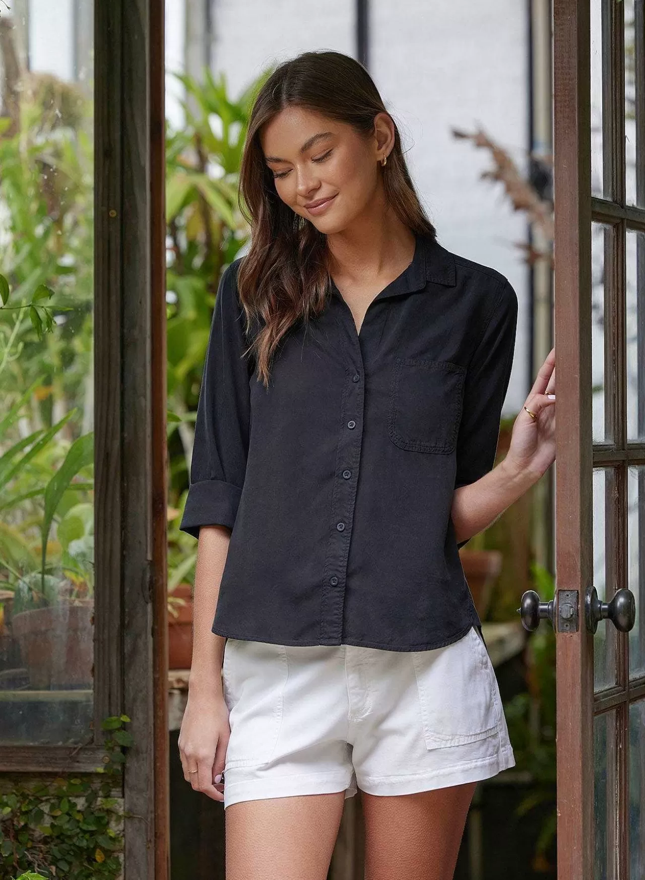 Shirt Staart Button Down - Vintage Zwart>Bella Dahl Shop