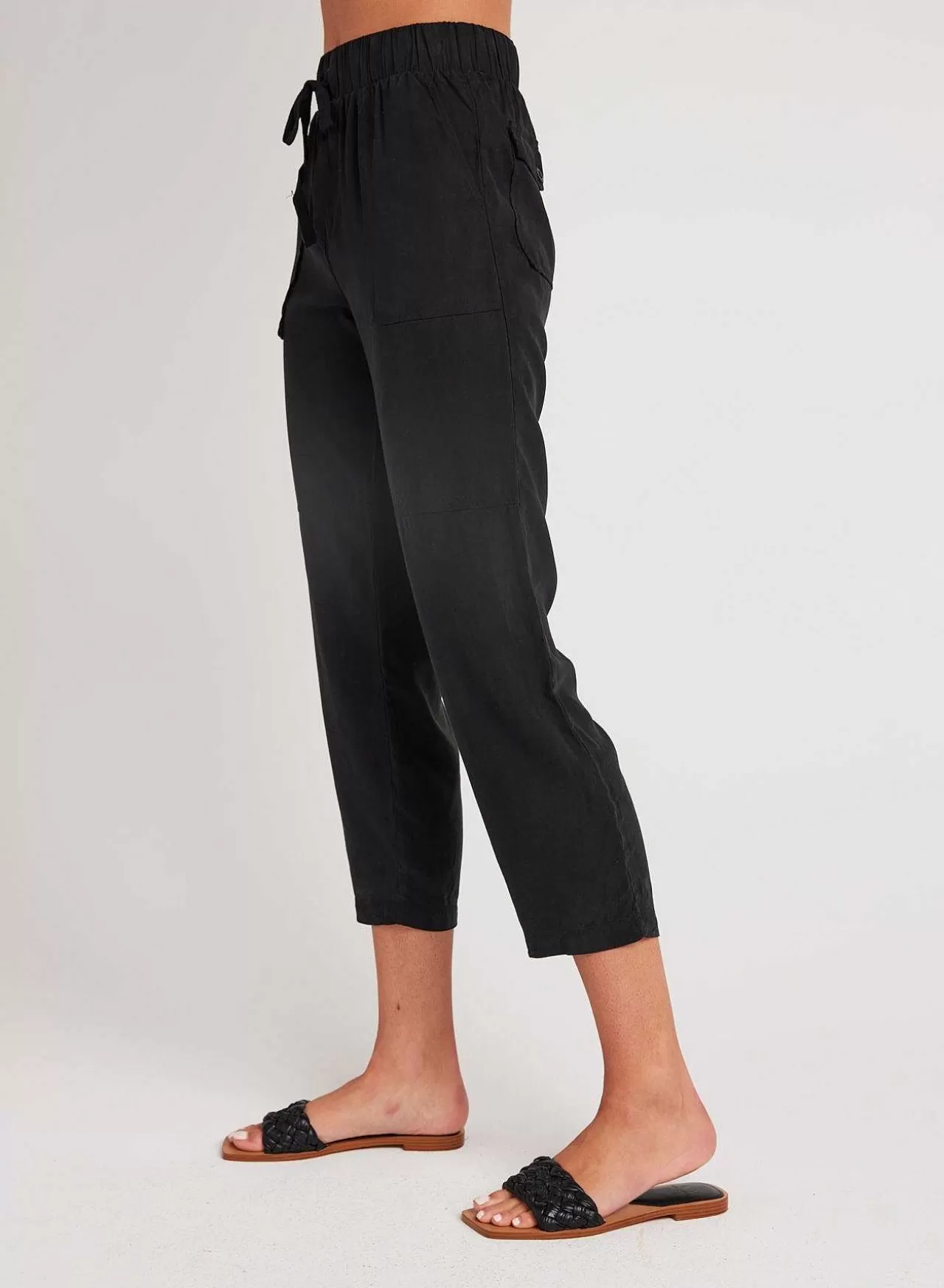 Utility Broek Met Strikceintuur - Vintage Zwart>Bella Dahl Best